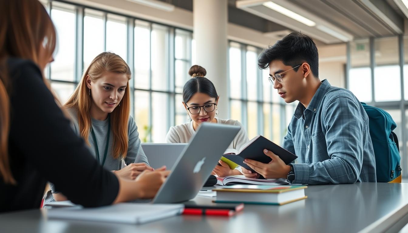 Students working in research laboratory
